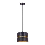 Czarno złota lampa wisząca z 1 ozdobnym abażurem