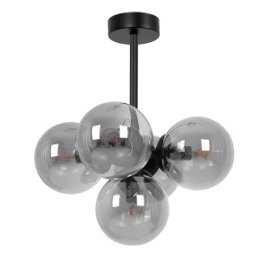 Czarna lampa wisząca z grafitowymi kloszami 45x38x38