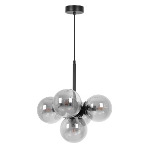 Czarna lampa wisząca z grafitowymi kloszami 68x38x38