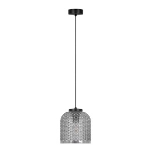 Lampa wisząca z grafitowym szklanym kloszem 91x18x18