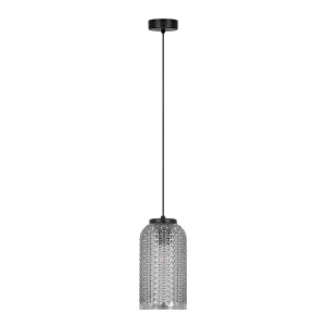 Lampa wisząca z grafitowym szklanym kloszem 97x14x14