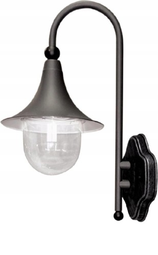 Kinkiet ogrodowy zewnętrzny lampa ścienna retro czarna kula z daszkiem. Czarna latarenka zewnętrzna do ogrodu.