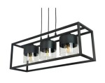Lampa sufitowa Bellissimo Nero wisząca czarna LOFT 3 szklane klosze