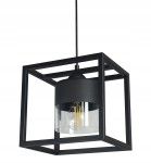 Lampa sufitowa Bellissimo Nero wisząca czarna LOFT 1 szklany klosz