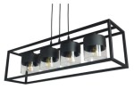 Lampa sufitowa Bellissimo Nero wisząca czarna LOFT 4 szklane klosze