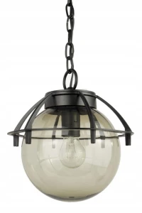 Czarna lampa ogrodowa zewnętrzna wisząca kula z dymionym koszykiem (1)