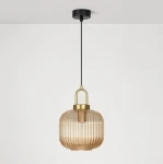 Lampa wisząca LD7899 kolor czarny, bursztynowy, patyna