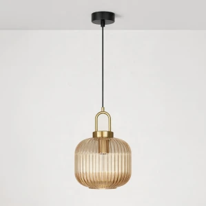 Lampa wisząca LD7899 kolor czarny, bursztynowy, patyna