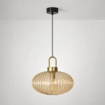 Lampa wisząca LD7877 kolor czarny, bursztynowy, patyna