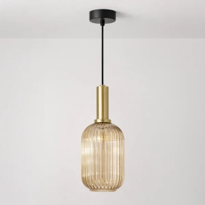 Lampa wisząca LD7887 kolor czarny, bursztynowy, patyna