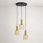 Lampa wisząca LD7878 kolor czarny, patyna, bursztynowy