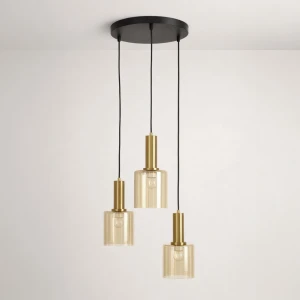 Lampa wisząca LD7878 kolor czarny, patyna, bursztynowy