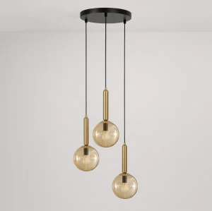 Lampa wisząca LD78913 kolor czarny, patyna, bursztynowy