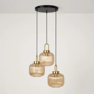 Lampa wisząca LD78971 kolor czarny, patyna, bursztynowy