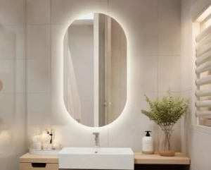 Lustro LED owalne 50x120 cm taśma COB