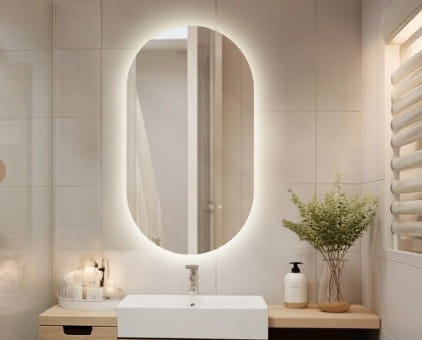 Lustro łazienkowe owalne LED