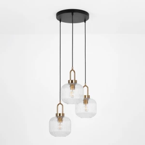 Lampa wisząca LD6062K kolor czarny, złoty, transparentny