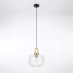 Lampa wisząca LD6060K kolor czarny, transparentny, patyna (1)