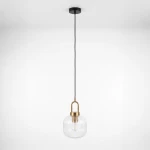 Lampa wisząca LD6061K kolor czarny, transparentny, patyna (1)