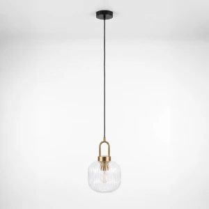 Lampa wisząca LD6061K kolor czarny, transparentny, patyna (1)