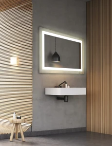 Lustro prostokątne LED + wtyk do gniazda 50x70 cm z matą grzewczą antypara pionowe lub poziome 