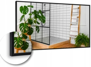 Lustro 120x80 cm w czarnej ramie aluminiowej LOFT