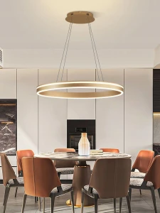 Lampa wisząca LED złota matowa 64 cm