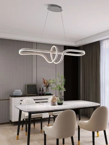 Lampa wisząca LED szara matowa