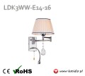 Lampa do salonu / sypialni / do czytania / nad szafkę nocną LDK3WW-E14-16