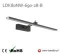 Kinkiet LED nad obraz / lustro na ścianę naścienny / lampy łazienkowe / barwa naturalna neutralna / czarny / LDK80NW-690-28-B