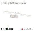 Kinkiet LED nad obraz / lustro na ścianę naścienny / lampy łazienkowe / barwa naturalna neutralna / biały / LDK240NW-610-29-W
