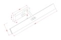 Wymiary Kinkiet LED nad obraz / lustro na ścianę naścienny / lampy łazienkowe / barwa naturalna neutralna / czarny / LDK240NW-610-29-B