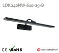 Kinkiet LED nad obraz / lustro na ścianę naścienny / lampy łazienkowe / barwa naturalna neutralna / czarny / LDK240NW-610-29-B