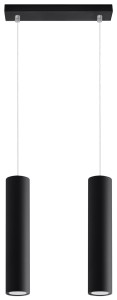 Lampa sufitowa wisząca czarna GU10 dwa klosze