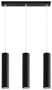 Lampa sufitowa wisząca czarna GU10 trzy klosze