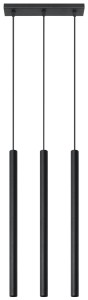 Lampa sufitowa wisząca czarna 90 cm trzy klosze
