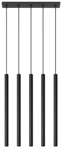 Lampa sufitowa wisząca czarna 90 cm cztery klosze