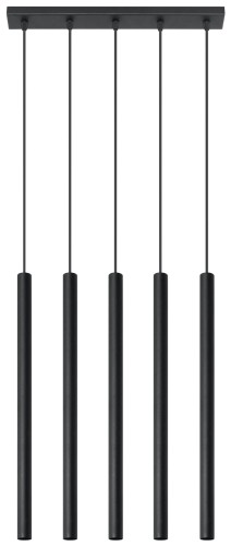 Lampa sufitowa wisząca czarna 90 cm cztery klosze