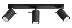 Lampa sufitowa Czarny SPOT na listwie 45 cm trzy klosze
