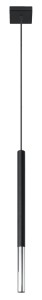 Lampa sufitowa wisząca czarna + chrom 100 cm jeden klosz