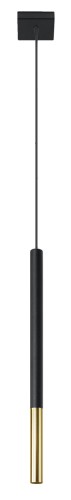 Lampa sufitowa wisząca czarno-złota