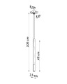 Lampa sufitowa wisząca czarno-złota - wymiar