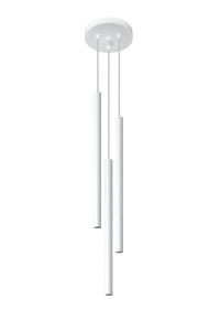 Lampa sufitowa wisząca biała 90 cm trzy klosze G9