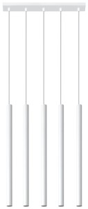 Lampa sufitowa wisząca biała 90 cm pięć kloszy