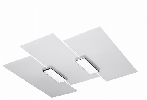 Plafon z mlecznym szklanym kloszem + chrom