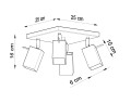 Lampa sufitowa czarna styl industrialny - wymiar