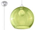 Lampa wisząca kolor zielony szklana przeźroczysta
