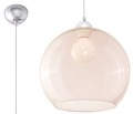 Lampa wisząca kolor szampański okrągła szklana przeźroczysta