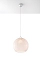 Lampa wisząca kolor szampański okrągła szklana przeźroczysta
