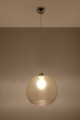 Lampa wisząca kolor szampański okrągła szklana przeźroczysta